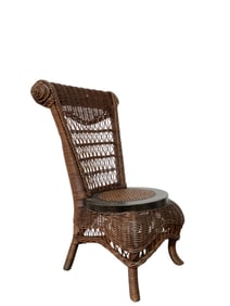 Vintage Child’s Wicker Chair with Cane Seat