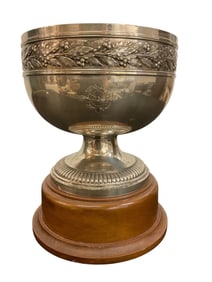 JH Werner 800 German Silver Bowl with Wooden Base, Berlin, 53497