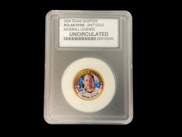 2004 Nolan Ryan 24 KT Gold Texas Quarter Coin