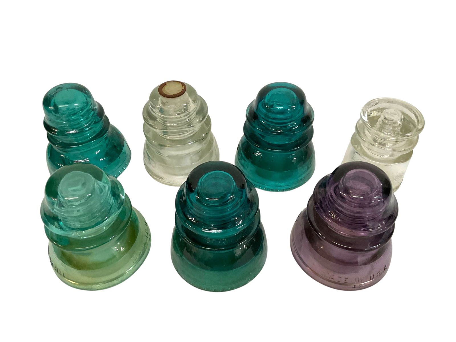 Group of 7 Antique Glass Insulators (1 of 5)