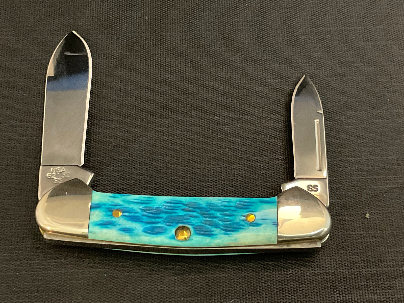 Case XX 62132 SS Pocket Knife Baby Butterbean Carib Blue (1 of 4)