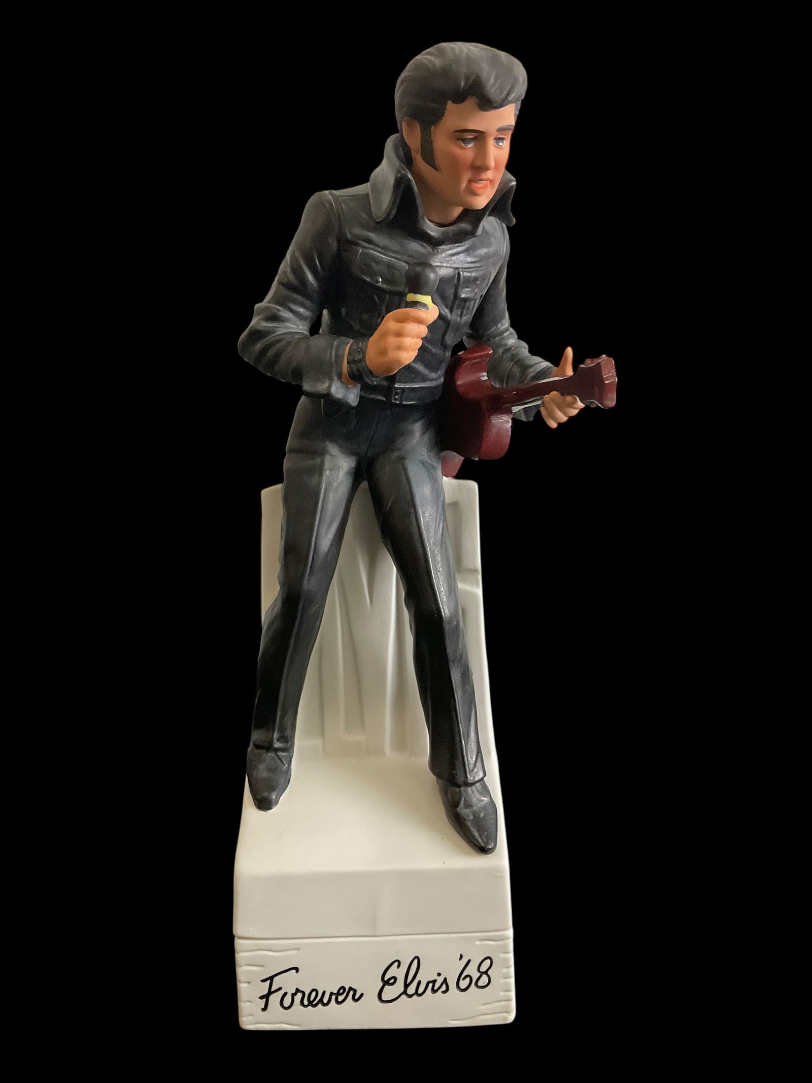 Elvis Presley, McCormick "Forever Elvis '68" Decanter Music Box: Elvis Presley, McCormick "Forever Elvis '68" Decanter Music Box, Empty decanter, No Box, Music Box works, 14 1/2" tall, Condition, see photographs