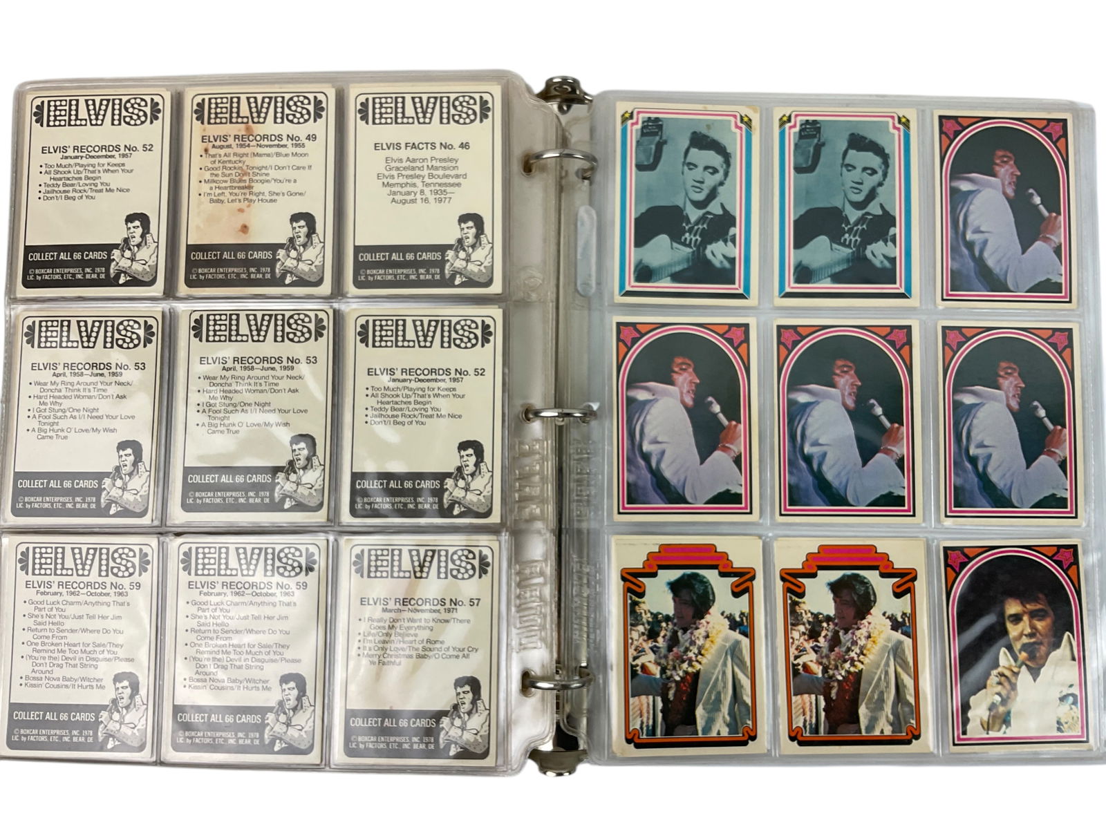 1978 Boxcar Elvis Presley Facts Trading Cards complete Set 1-66 (1 of 5)