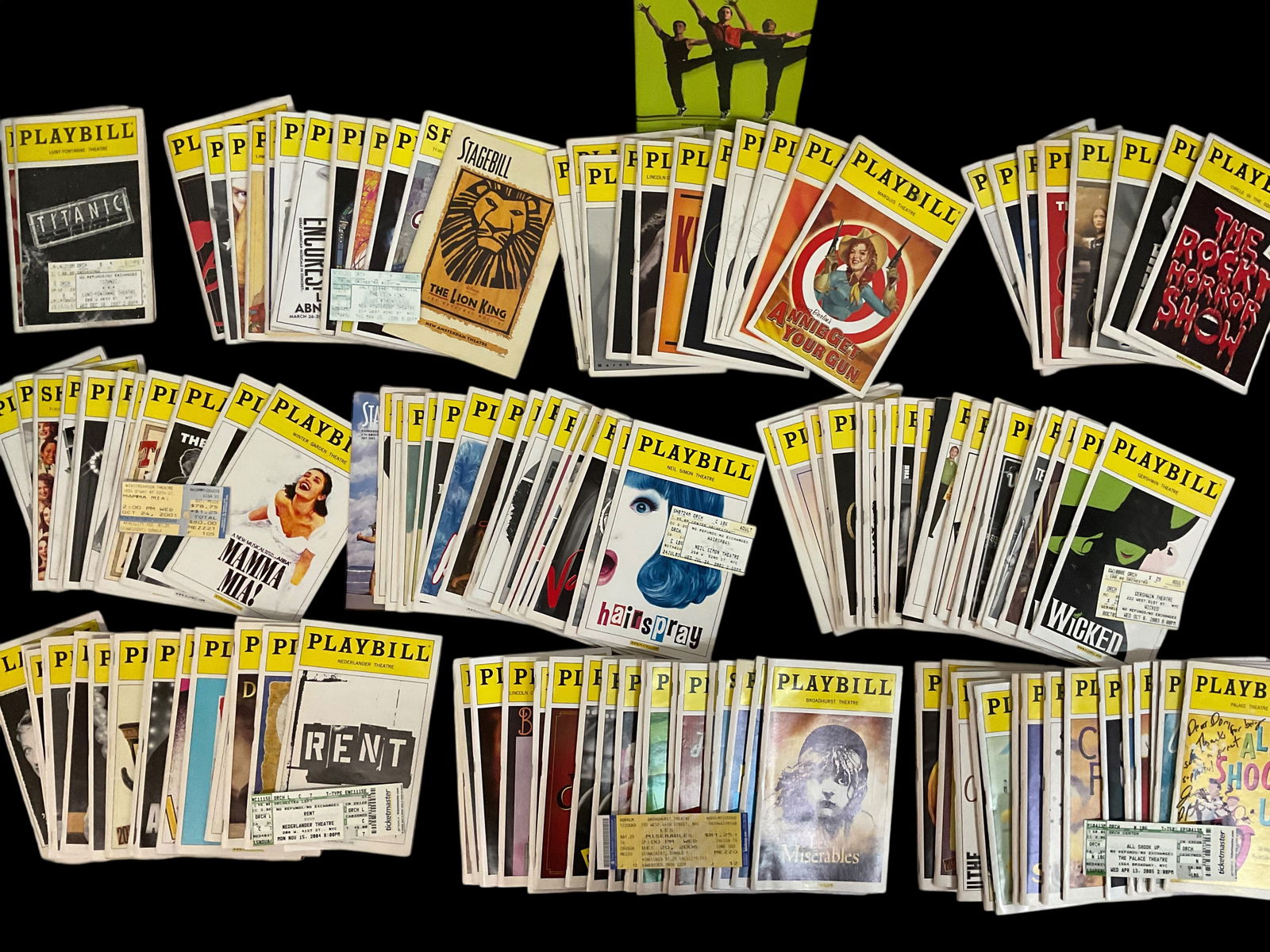 146 Playbills With Theatre Tickets From 1997 to 2006, 1 Signed, Variety of Theaters (1 of 11)