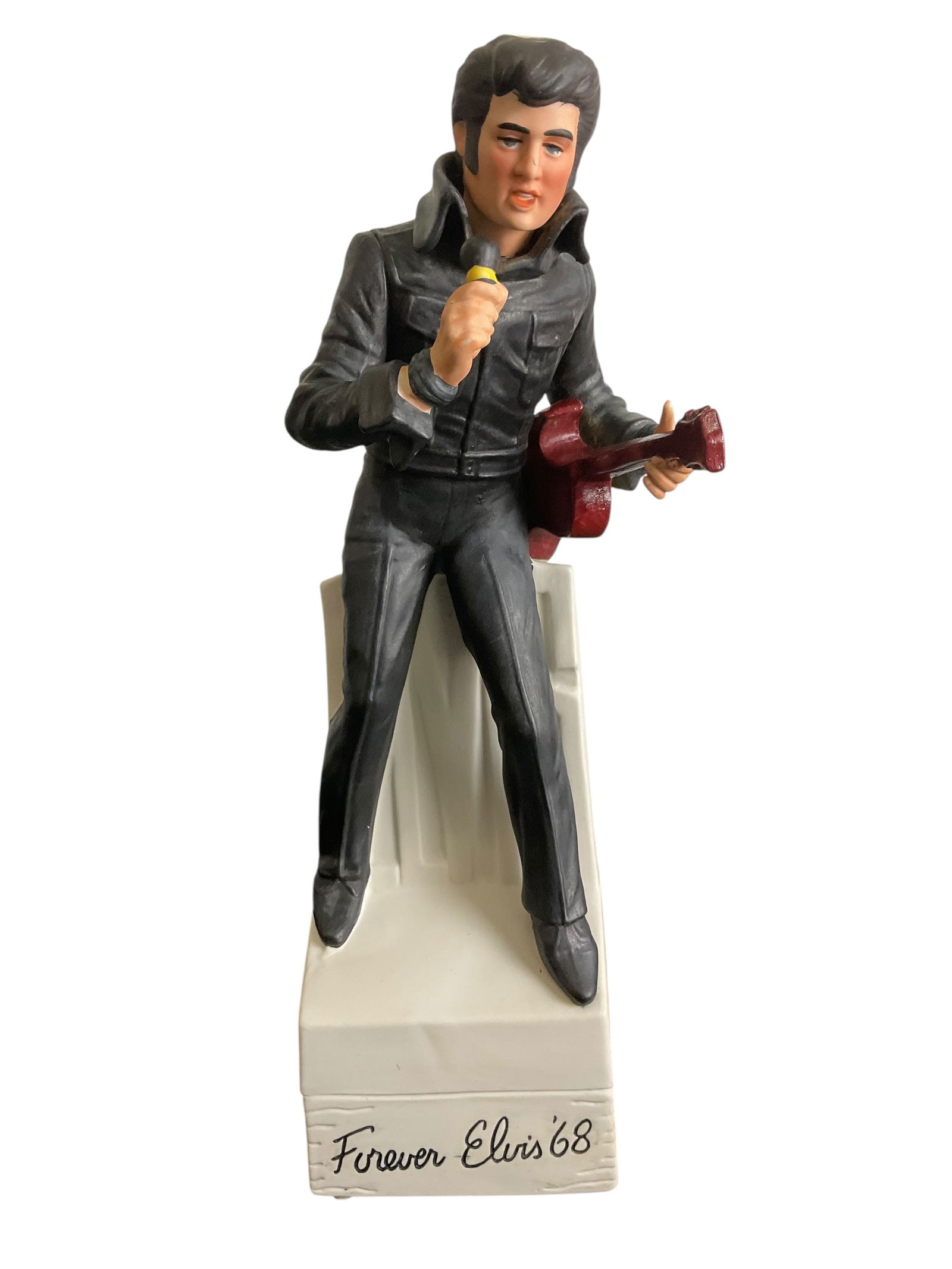 Elvis Presley, McCormick "Forever Elvis '68" Decanter Music Box: Elvis Presley, McCormick "Forever Elvis '68" Decanter Music Box, No Box, Music Box works, 14 1/2" tall, Condition, see photographs 