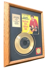 Elvis Presley Framed "Heartbreak Hotel" Gold Plated Record