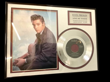 Elvis Presley Framed "Love Me Tender" Platinum Edition Record Limited Edition 443/5000
