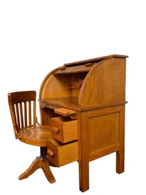 Roll Top Desk and Chair Salesman Sample