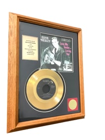 Elvis Presley Framed "Love Me Tender" Gold Plated Record