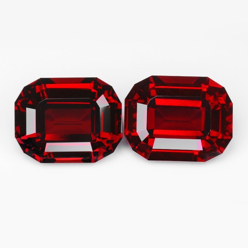 12.46CTS EXCELLENT NATURAL ALMANDINE GARNET RADIANT CUT MATCHING PAIR GEM (1 of 4)