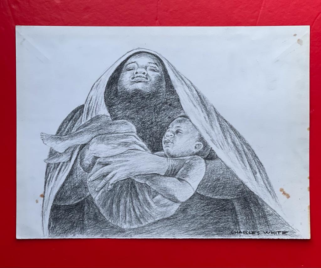 CHARLES WHITE DRAWING ON PAPER (IN THE STYLE OF) (1 of 4)