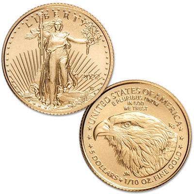 2022 1/10 Oz American Gold Eagle Coin (BU) (1 of 3)