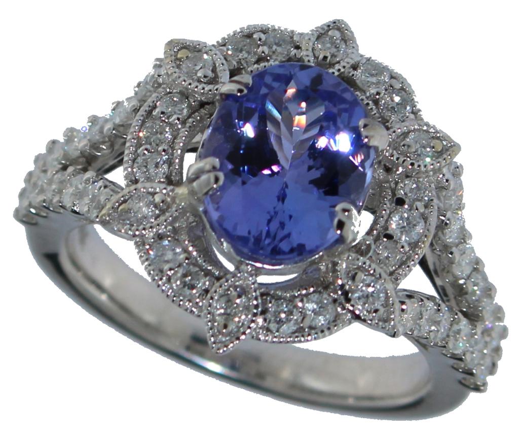 14k Gold 2.52 ct Tanzanite & Diamond Ring (1 of 5)