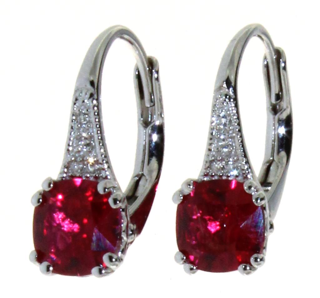 Elegant 2.00 ct Ruby Cushion Cut Earrings (1 of 1)