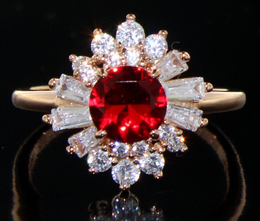 Stunning 2.68 ct Ruby & White Topaz Cocktail Ring (1 of 2)