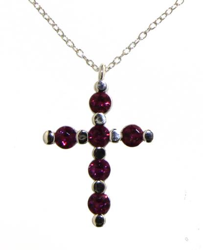 Natural 1.00 ct Garnet Cross Necklace (1 of 1)