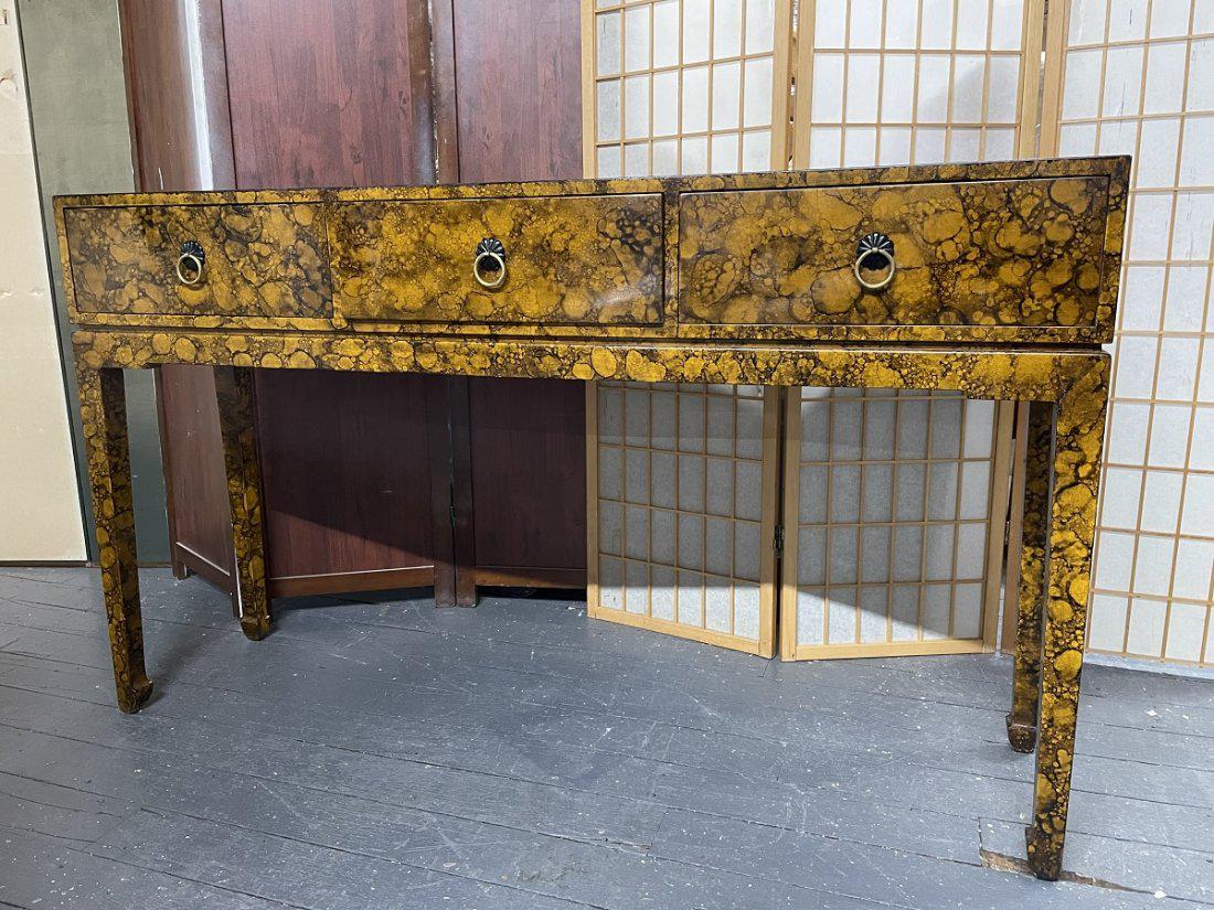 1950s Chinoiserie Style Lacquered Three Drawer Console (1 of 7)