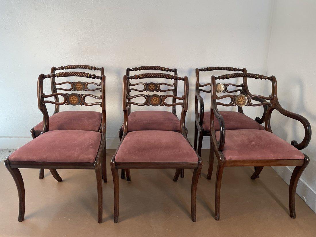 6 Antique Style Mahogany Dining Chairs (1 of 7)