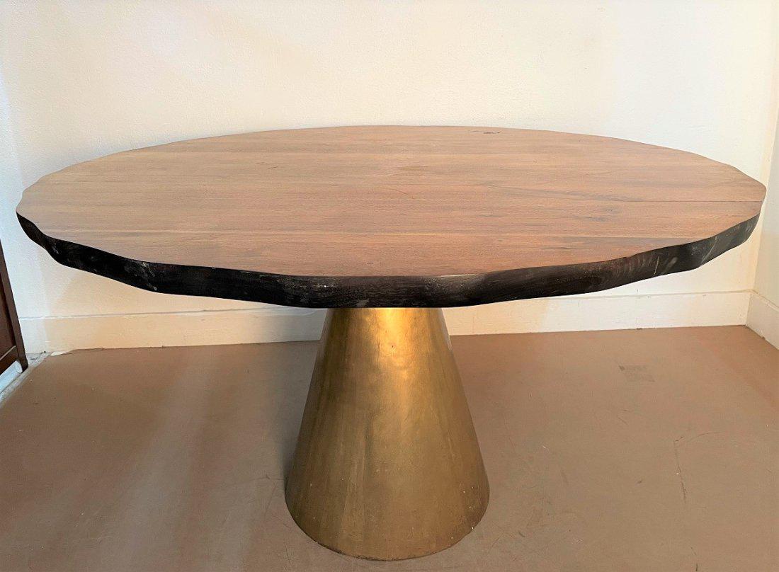 Round Organic Top with Brass Base Center Table (1 of 6)