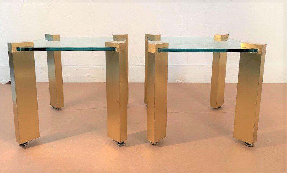 Brass and Glass Side Tables - Pair (1 of 3)