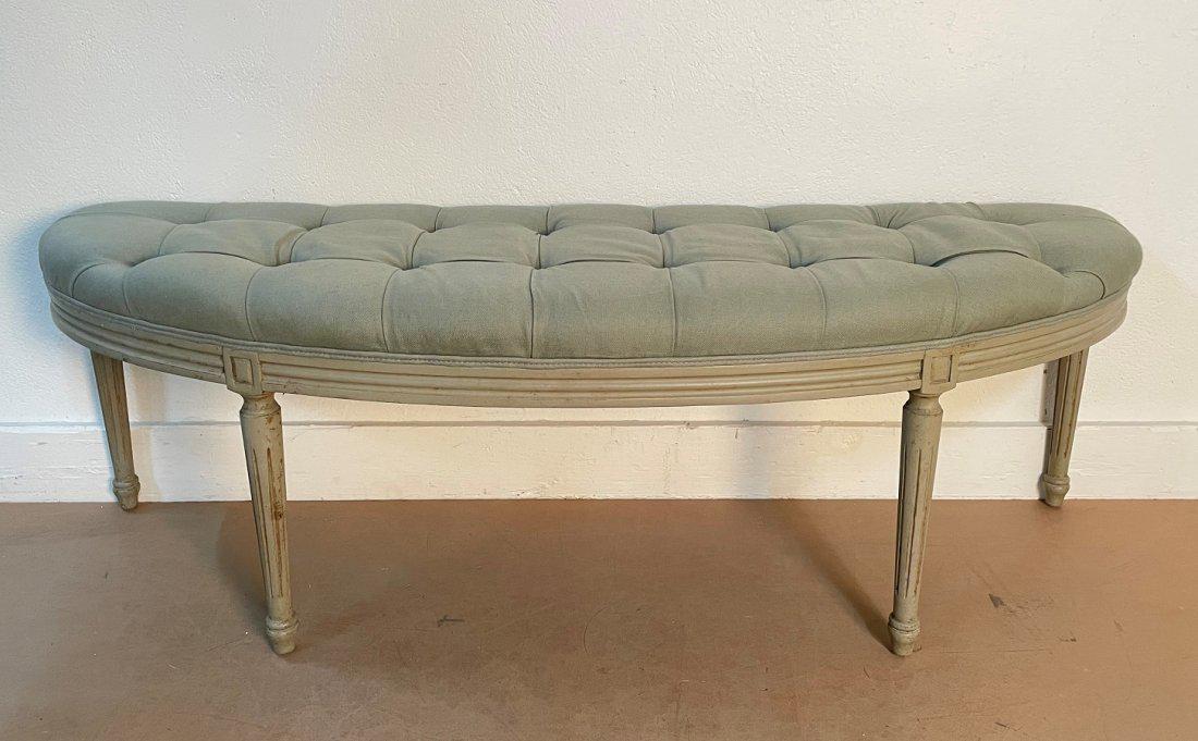 Louis XIX Style Demi-Lune Tufted Bench (1 of 3)