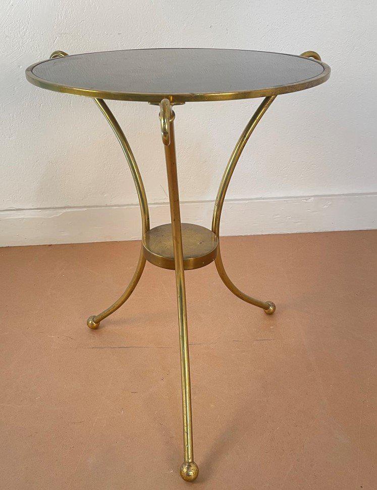 French Style Swan Head Brass Glass Side Table (1 of 3)