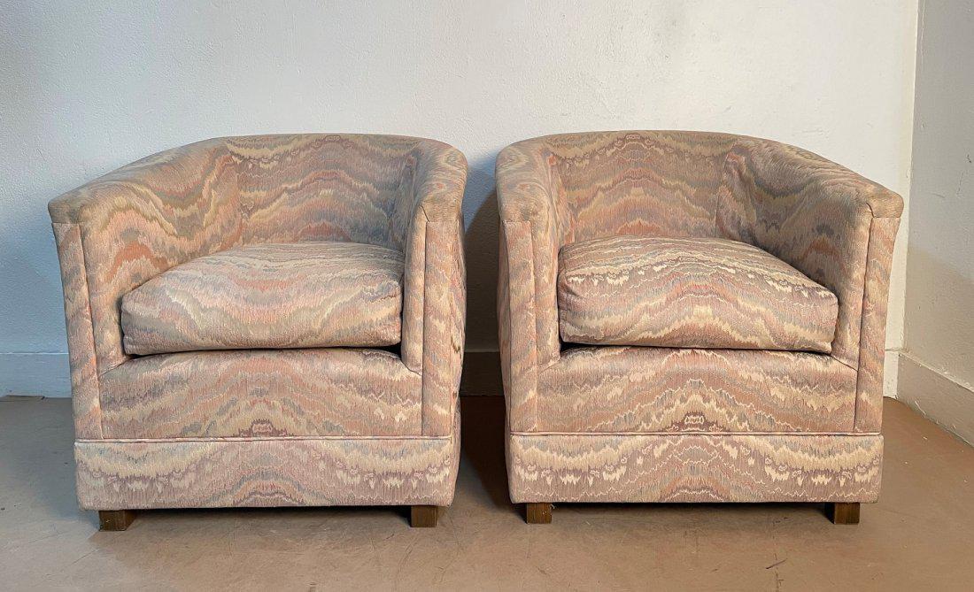 Milo Baughman Style Armchairs - Pair (1 of 2)