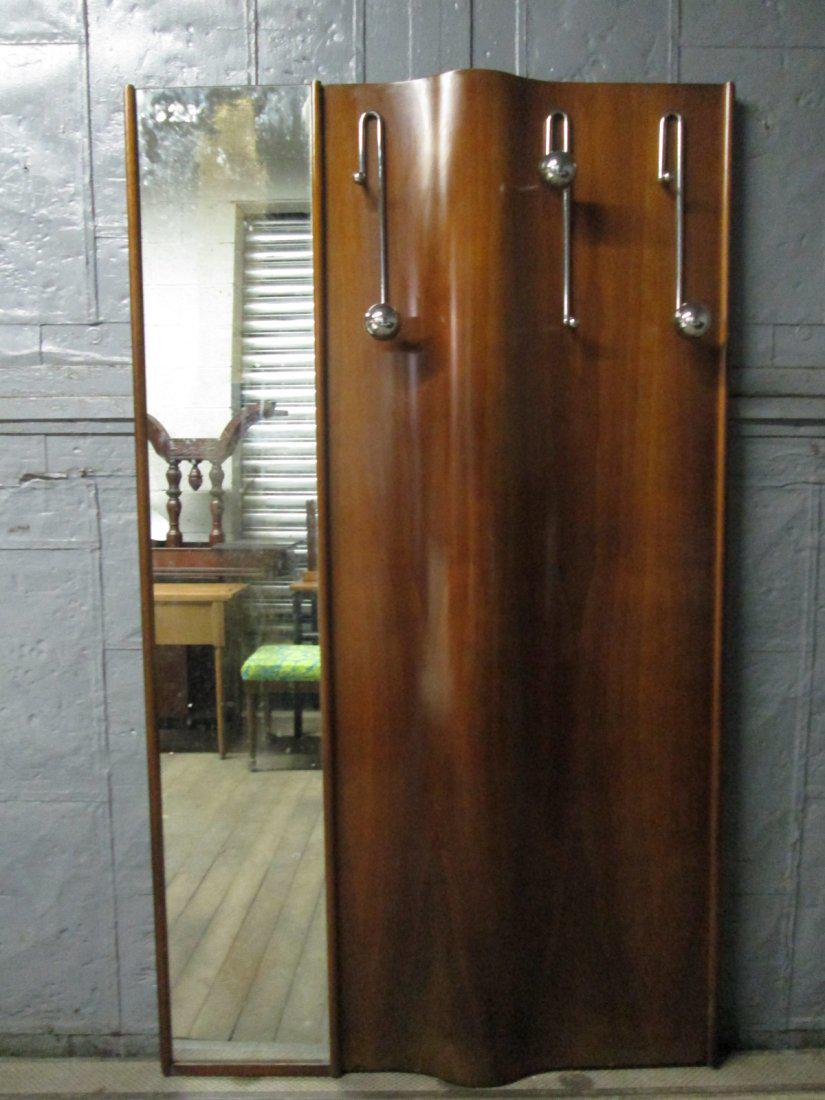 1950s Wall Mounted Mirror and Coat Rack (1 of 5)