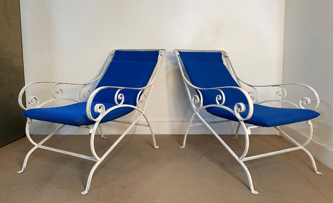 Wrought Iron Lounge Chairs - Pair (1 of 8)