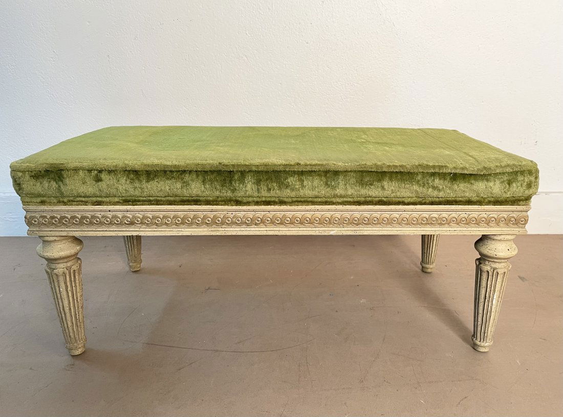 Antique Style Velvet Bench (1 of 4)
