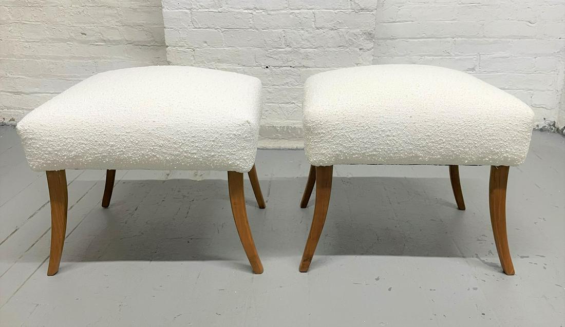 Mid Century Modern Boucle Stools - Pair (1 of 3)