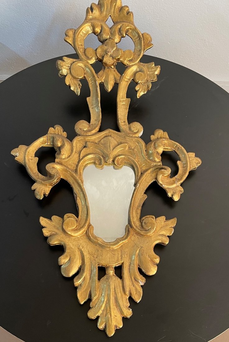 Antique Style Giltwood Mirror: Antique Style Giltwood Mirror. Made in Spain.