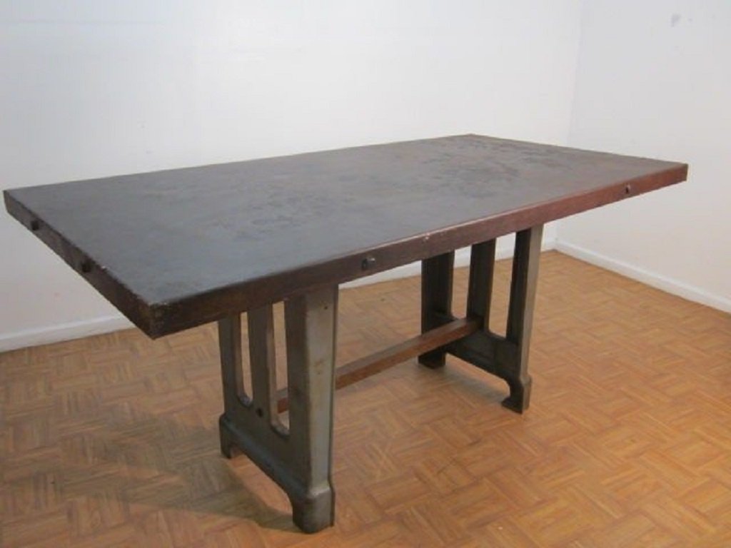 Large Antique French Industrial Steel Table (1 of 4)