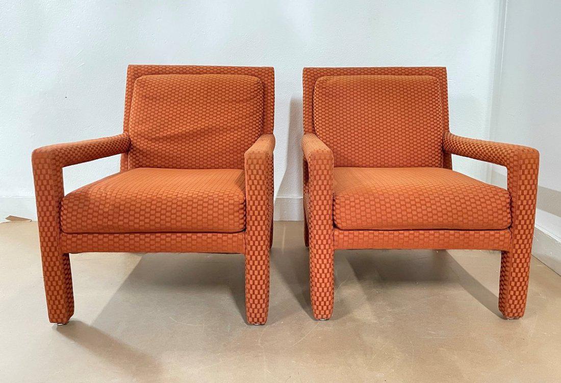 Mid Century Modern Parsons Lounge Chairs - Pair (1 of 3)