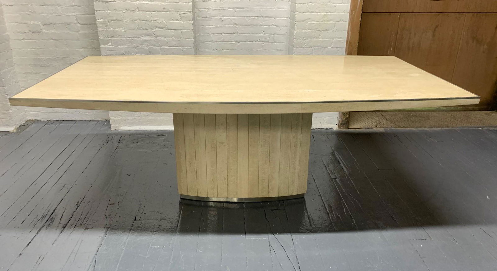 Willy Rizzo Travertine Dining Table (1 of 8)