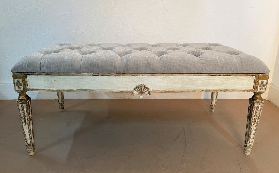 Louis XIV Style Tufted Bench (1 of 4)