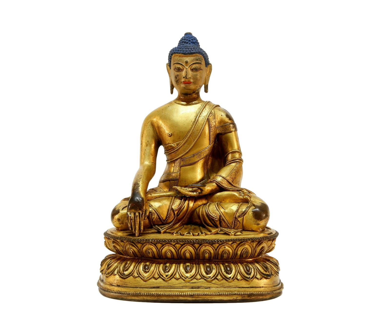 A gilt bronze Sakyamuni statue (1 of 7)