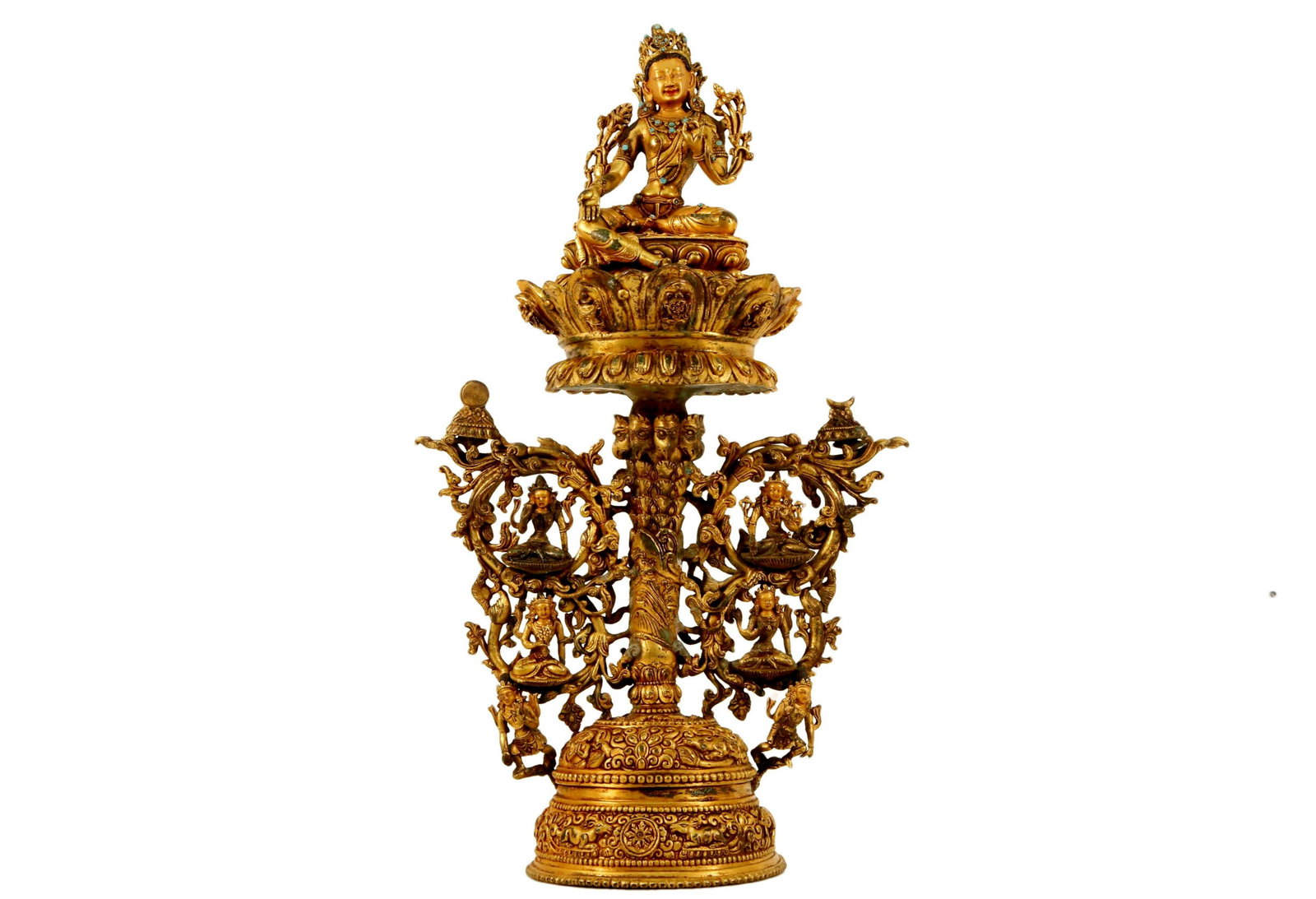 A Gilt-Bronze Hardstone-Embellished Figure Of Tara (1 of 7)