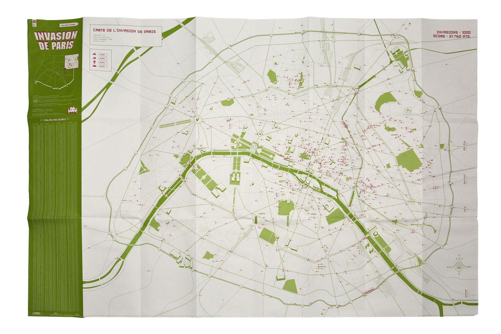 INVADER INVASION DE PARIS 1500 MAP v3.0 Invader Space