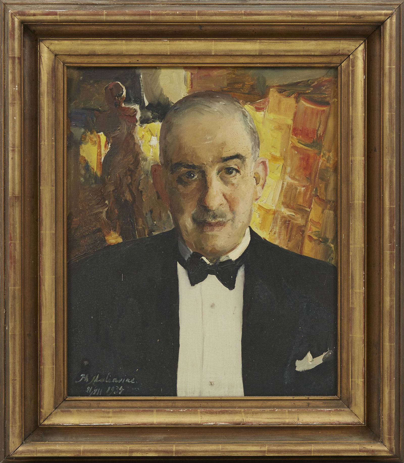 PHILIPPE MALIAVINE (1869-1940) Portrait d'homme Huile sur toile, signée et datée 21/XII (1 of 2)