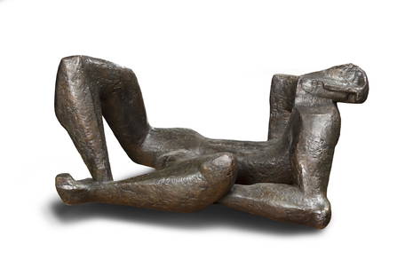 Andr&#233; WILLEQUET (1921 - 1998)  &#171; Homme couch&#233; - 1954 &#187; Sculpture en bronze: Andr&#233; WILLEQUET (1921 - 1998) &#171; Homme couch&#233; - 1954 &#187; Sculpture en bronze patine noire. Signature incis&#233;e, num&#233;rot&#233;e et cachet de fondeur. A sculpture in bronze with