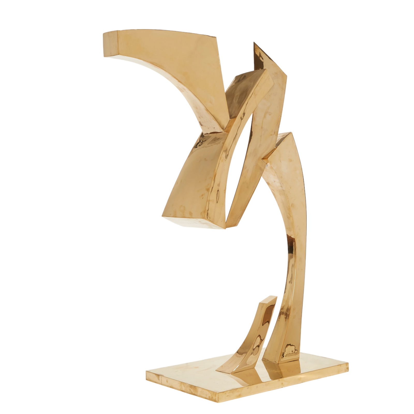 CLAUDE MERCIER (1924-2019) & TEP (FONDEUR) L'HYDRE, 1977 Épreuve en bronze poli doré formant: CLAUDE MERCIER (1924-2019) & TEP (FONDEUR) L'HYDRE, 1977 Épreuve en bronze poli doré formant grande composition abstraite à tentacules stylisées, terrasse rectangulaire. Signature de l'artiste "C.