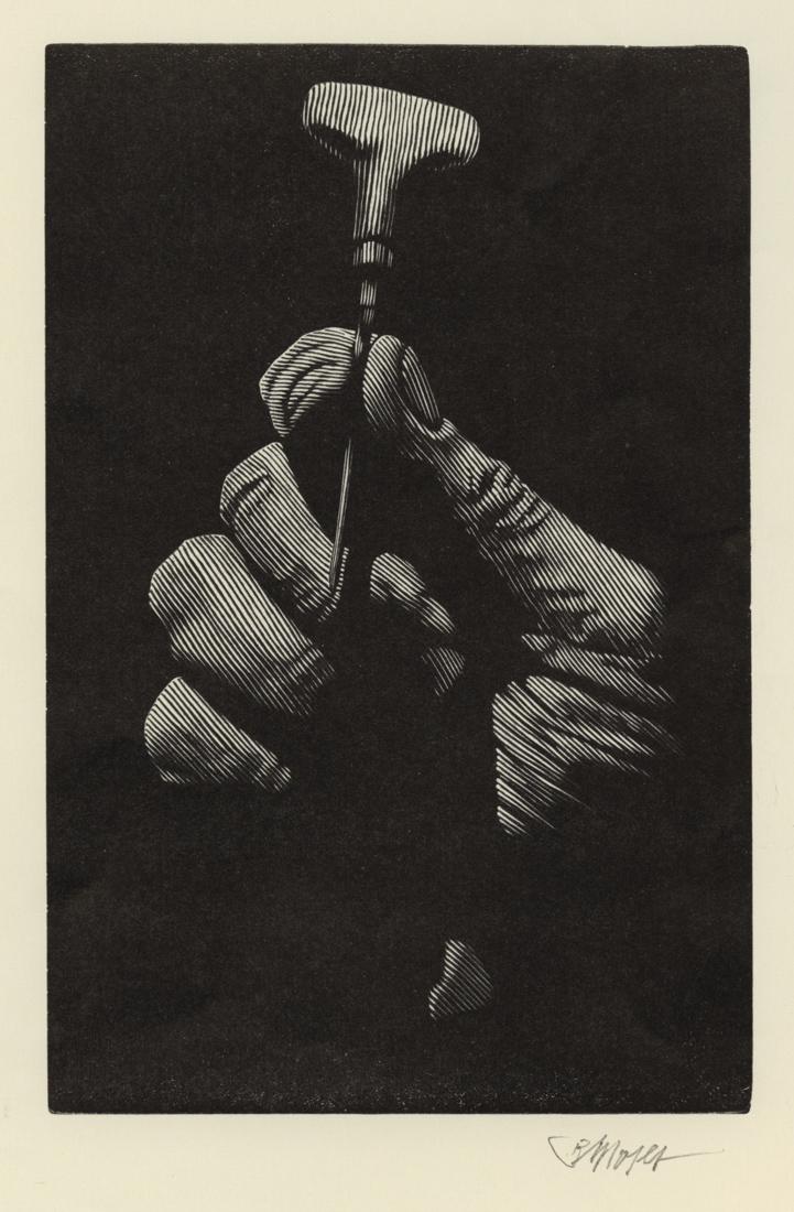 Barry MOSER: "Hand Holding a Wood Graver Tool" (1 of 2)