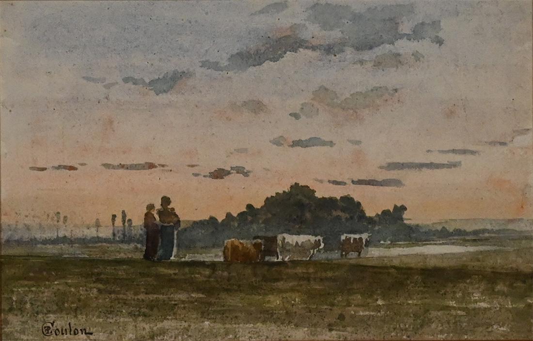 Paul Frederic Leo COULON: "Cow Shepherdesses" (1 of 2)