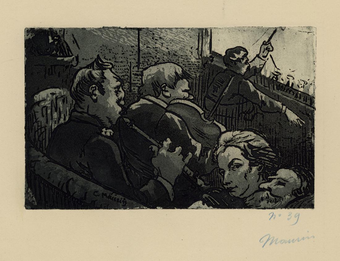 Charles MAURIN: "The Orchestra": Charles MAURIN (1856-1914): "The Orchestra" / "L'orchestre" (original French title). Aquatint printed in bluish-black ink on wove, circa 1893. Signed and numbered in blue crayon. Plate size: 5 3/8 x 8