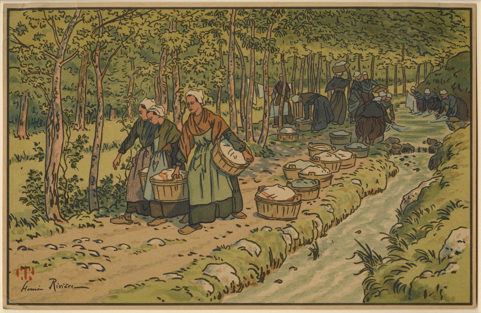 Henri RIVIERE: "Laundry at Treboul" (1 of 1)