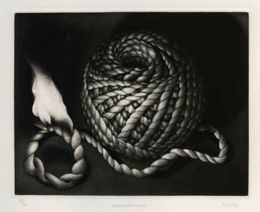 Carol WAX: "Ball and Frame".: Carol WAX (American, Born 1953): "Ball and Frame". Mezzotint on wove paper, 1982. Edition of 75. Signed, titled, and numbered in pencil. Plate size: 7 x 8 7/8 inches.