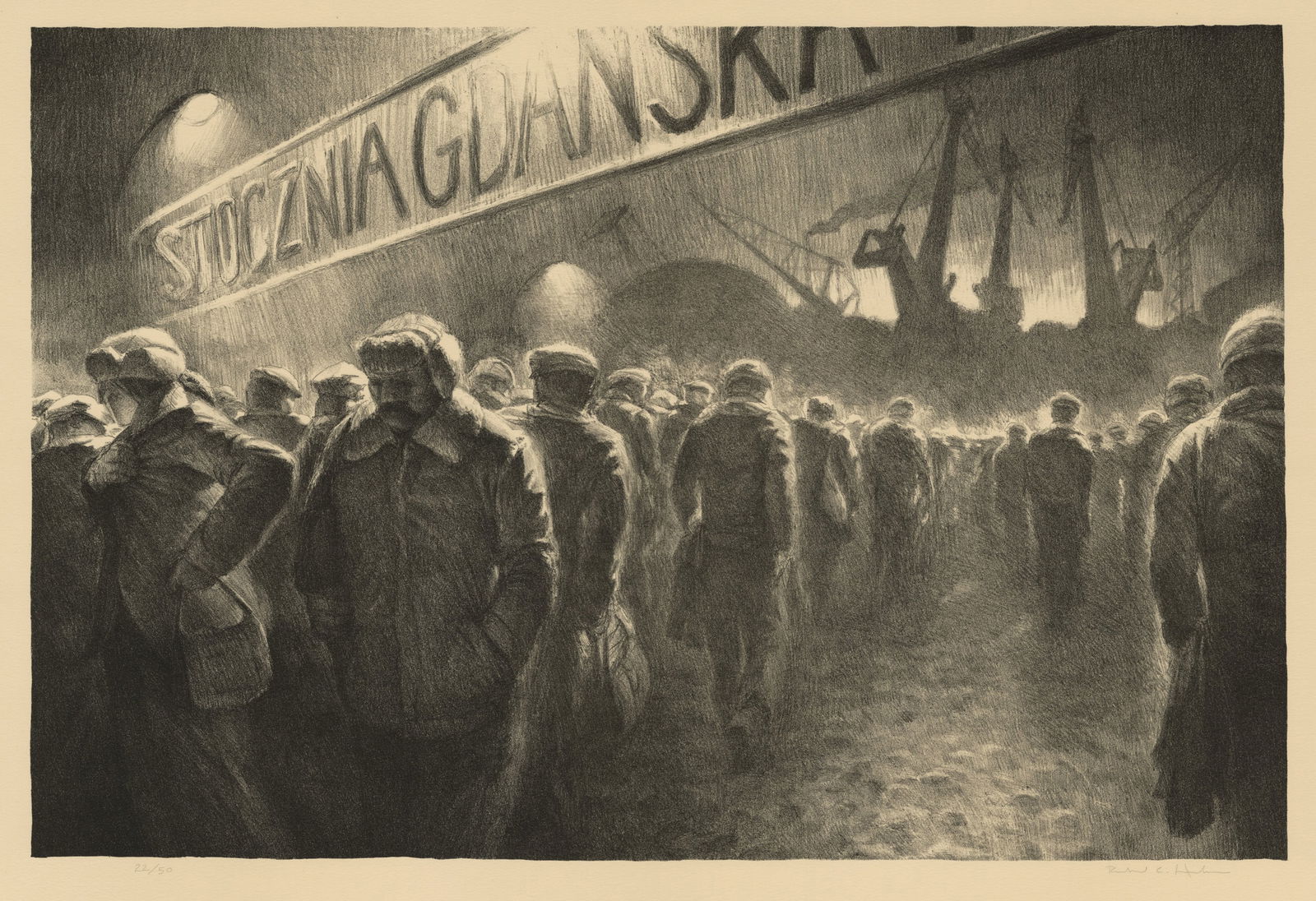 Richard C. HARDEN: "Shipyards, Gdansk". (1 of 2)