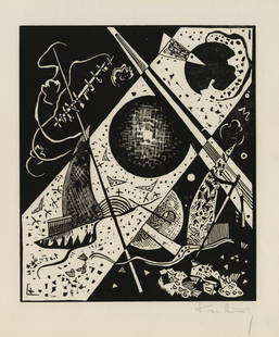 Wassily KANDINSKY: "Kleine Welten VI": Wassily KANDINSKY (Russian French, 1866-1944): "Kleine Welten VI". Woodcut on wove paper, 1922. Reference: Roethel 51. From the eponymous portfolio of 12 prints. Published by "Propylaen Verlag,