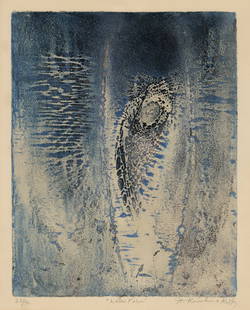 Krishna REDDY: "Water Form": Krishna REDDY (Indian American, 1925-2018): "Water Form". Simultaneous color printing intaglio on Arches wove paper, 1960-66. Edition of 50. Signed, titled, and numbered in pencil. Plate size: 17 1/4